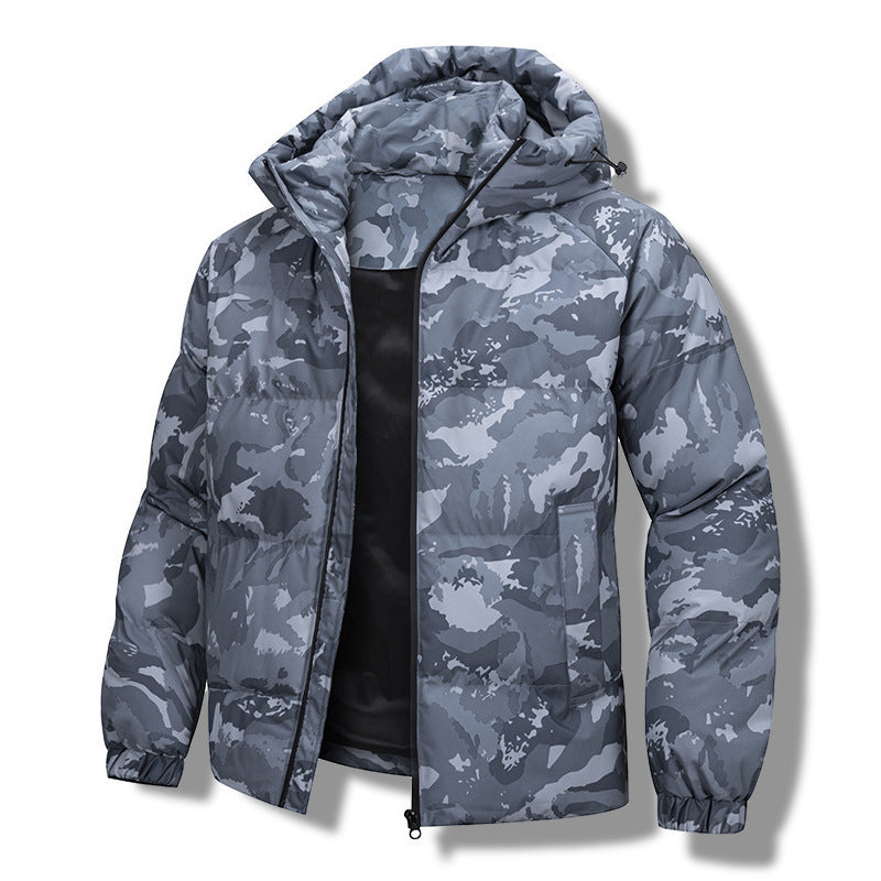 Men's Hooded Camouflage Coat Fashion Waterproof Thick Warm Cotton-padded Jacket