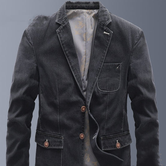 Jacket Suit Retro Denim Casual