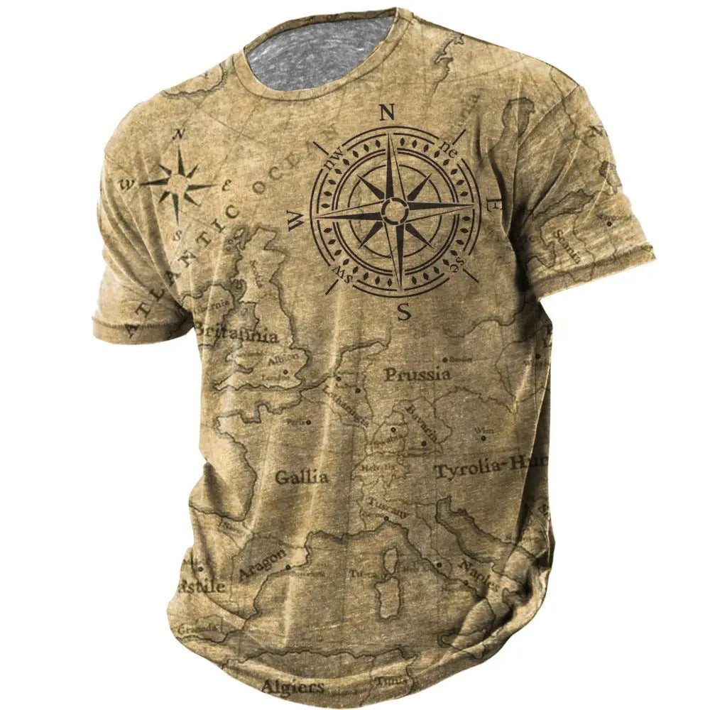 Men's Casual Loose Short Sleeves T-shirt Round Neck