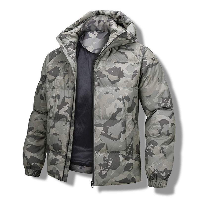 Men's Hooded Camouflage Coat Fashion Waterproof Thick Warm Cotton-padded Jacket