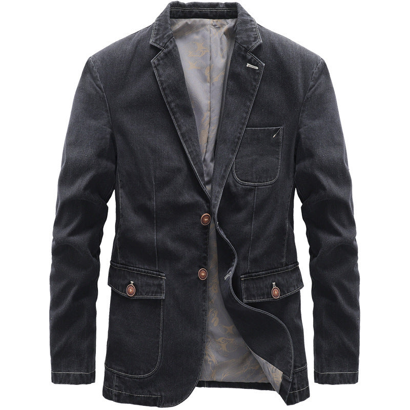 Jacket Suit Retro Denim Casual