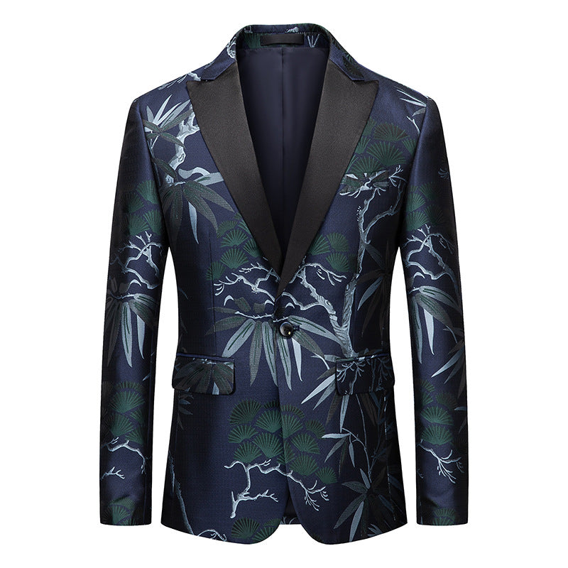 Men's African National Style Simple Printed Suit Jacket