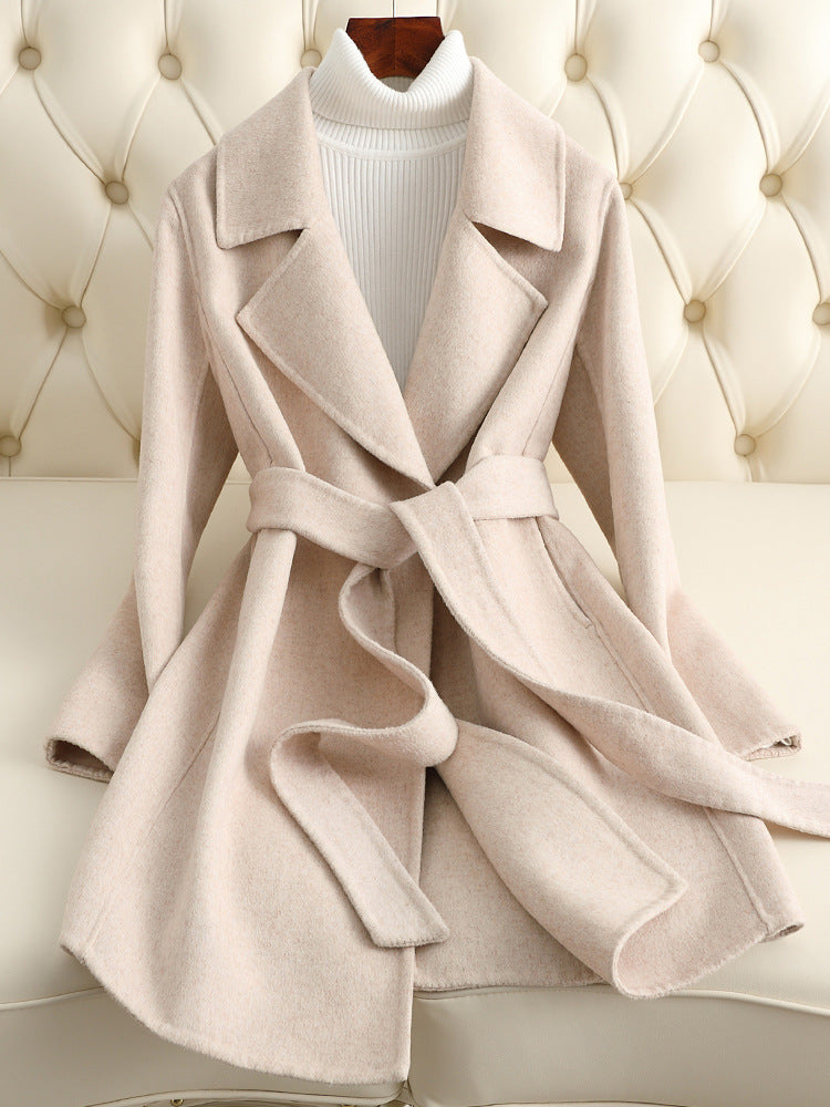 Small Reversible Cashmere Coat Women's Mid-length