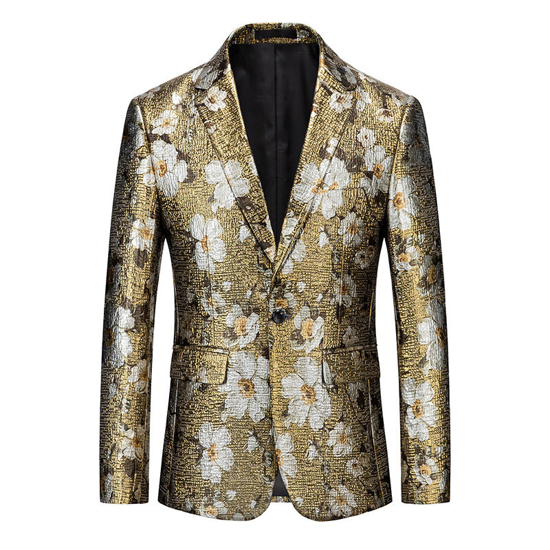 Men's African National Style Simple Printed Suit Jacket