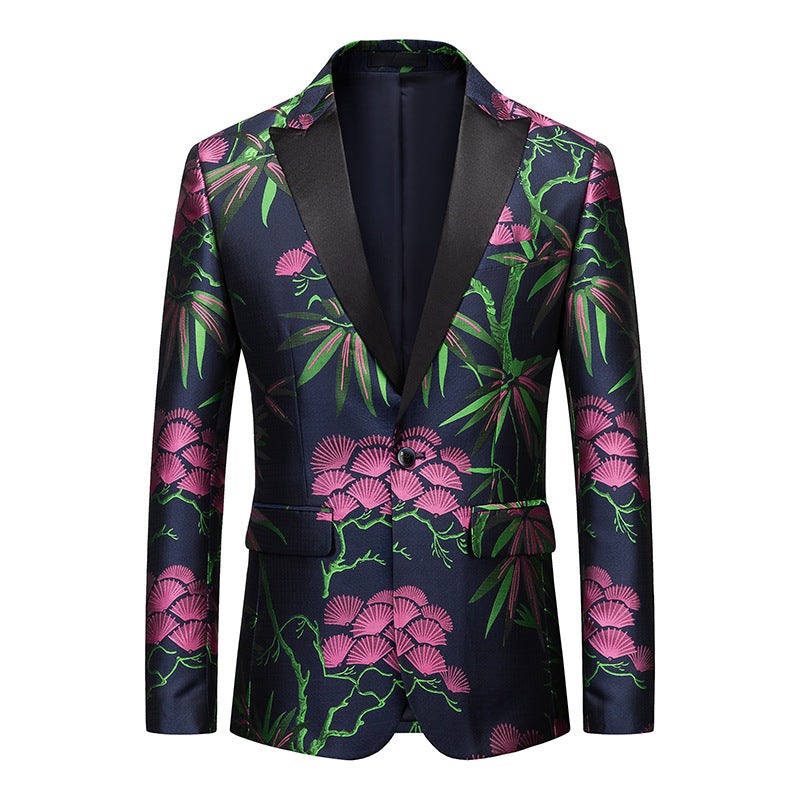 Men's African National Style Simple Printed Suit Jacket