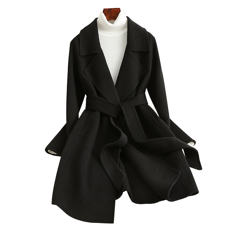 Small Reversible Cashmere Coat Women's Mid-length