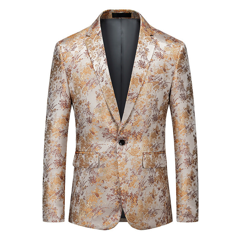 Men's African National Style Simple Printed Suit Jacket