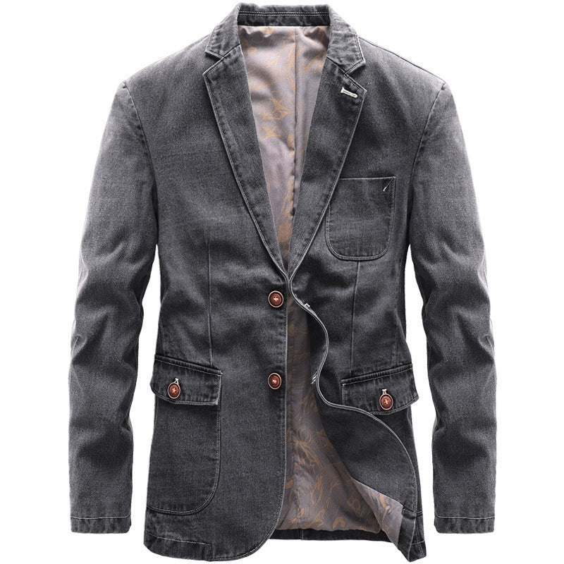 Jacket Suit Retro Denim Casual