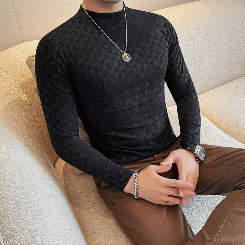 Men's Half-high Collar T-shirt Fashion Trend