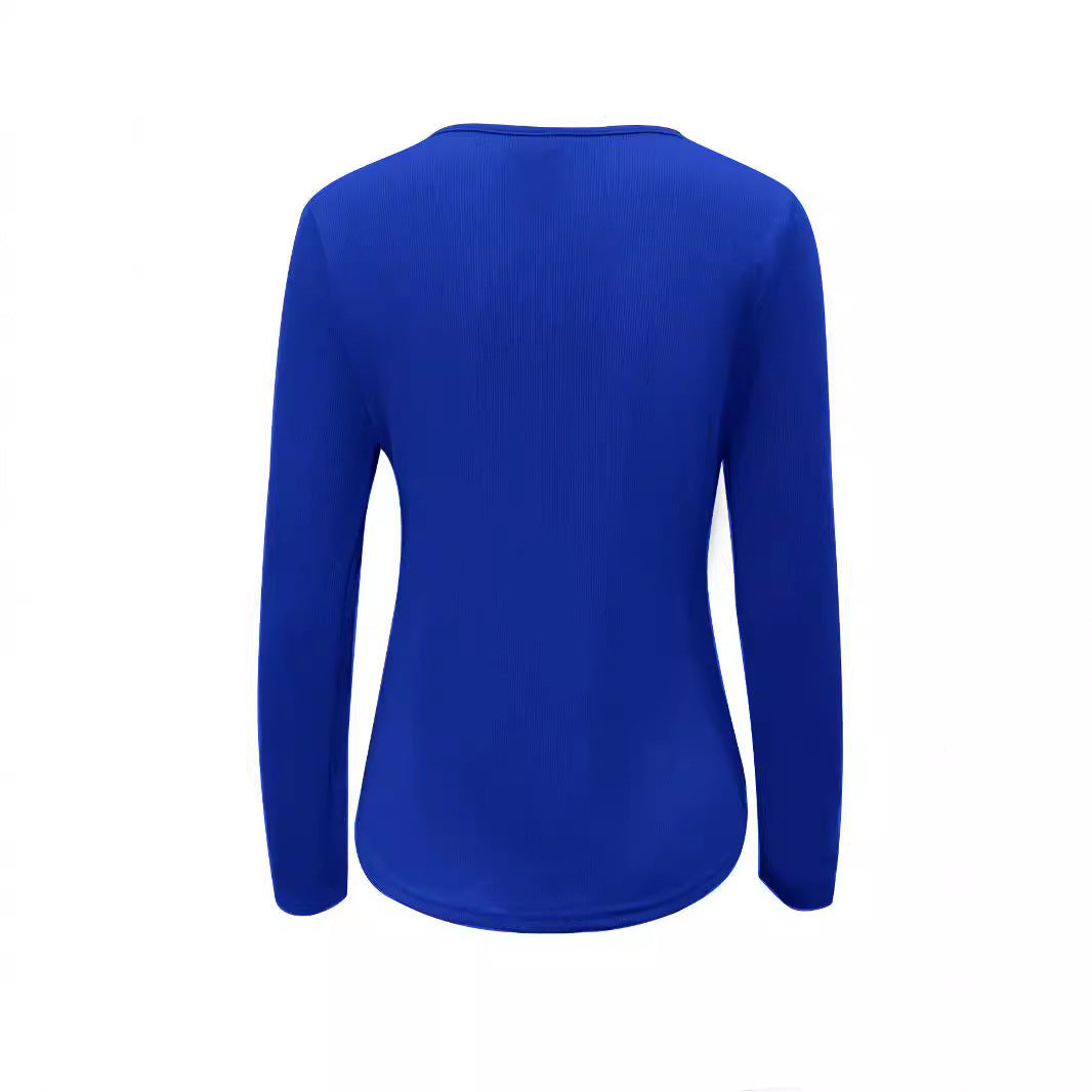 Knitted Slim-fit Long-sleeved Pullover Zipper Top