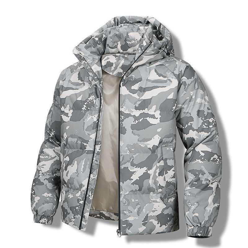 Men's Hooded Camouflage Coat Fashion Waterproof Thick Warm Cotton-padded Jacket