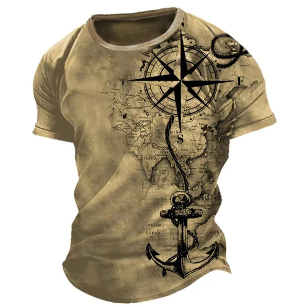 Men's Casual Loose Short Sleeves T-shirt Round Neck