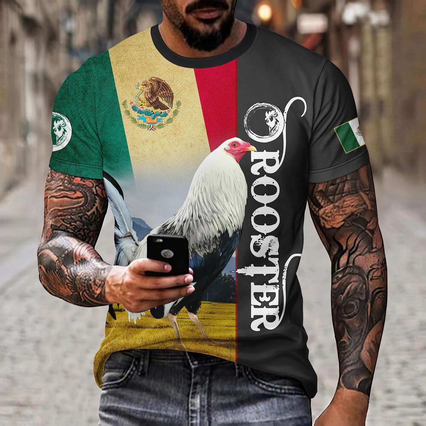 Eagle And Snake T-shirt Loose Round Neck Men's Short Sleeve T-shirt